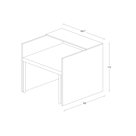 Bar - Cube, 1m, white