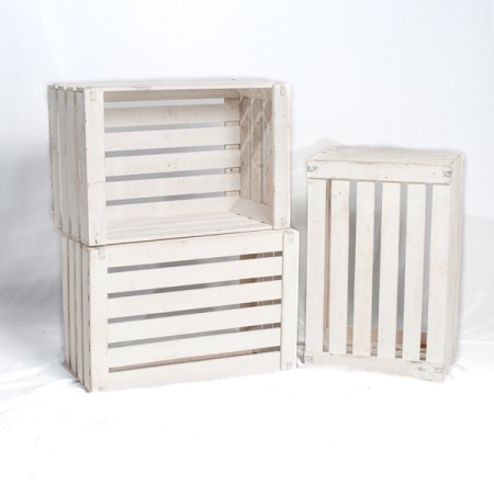 Wooden Crate - White