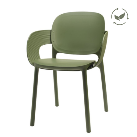 Chair - Forest, green with armrests