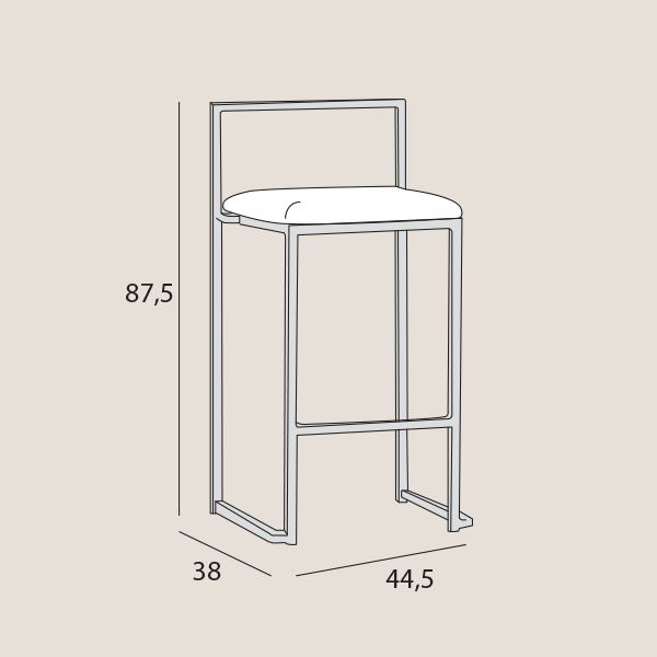 Bar chair - Cube, white