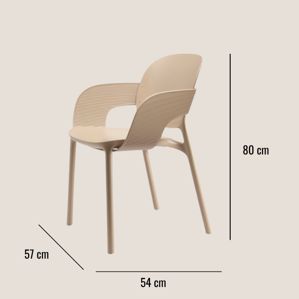 Chair - Natur, beige with armrests