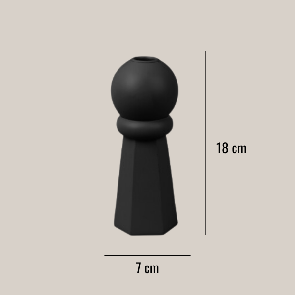 Candlestick - Geo 3, black