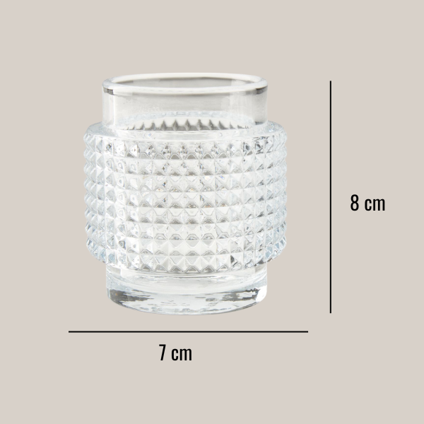 Candle holder Glass, checkered