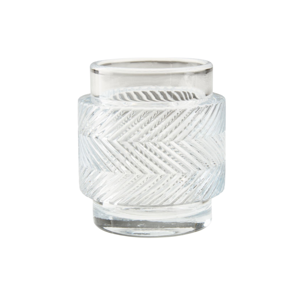 Candle holder Glass, striped