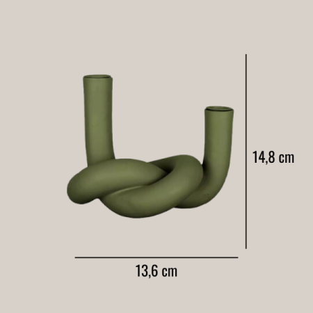 Candlestick - Knot, green